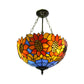 12"/16" Wide Sunflower Semi Flush Light Countryside Stained Glass Semi Flush Mount in Orange/Yellow for Living Room Orange 16" Clearhalo 'Ceiling Lights' 'Close To Ceiling Lights' 'Close to ceiling' 'Glass shade' 'Glass' 'Semi-flushmount' 'Tiffany close to ceiling' 'Tiffany' Lighting' 21497
