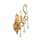 Brass Curve Arm Wall Mount Light Modernism 1/2 Lights Metal Flush Mount Wall Sconce with Teardrop Crystal Decoration Clearhalo 'Modern wall lights' 'Modern' 'Wall Lamps & Sconces' 'Wall Lights' Lighting' 214978