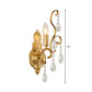 Brass Curve Arm Wall Mount Light Modernism 1/2 Lights Metal Flush Mount Wall Sconce with Teardrop Crystal Decoration Clearhalo 'Modern wall lights' 'Modern' 'Wall Lamps & Sconces' 'Wall Lights' Lighting' 214979