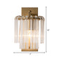 Modernism 1 Light Sconce Light with Crystal Rod Shade Brass Cylinder Wall Mount Light Clearhalo 'Modern wall lights' 'Modern' 'Wall Lamps & Sconces' 'Wall Lights' Lighting' 214991