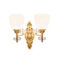 Modernist Cone Wall Mount Light Glass 1/2 Lights Bedroom Sconce Light with Crystal Accent in Gold Clearhalo 'Modern wall lights' 'Modern' 'Wall Lamps & Sconces' 'Wall Lights' Lighting' 215049