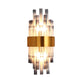 Postmodern Cylinder Wall Light Fixture Fluted Glass 1 Light Hallway Sconce Light in Brass Clearhalo 'Modern wall lights' 'Modern' 'Wall Lamps & Sconces' 'Wall Lights' Lighting' 215088