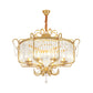 Lantern Chandelier Light Contemporary Faceted Clear Crystal Prism 8 Lights Living Room Hanging Light in Black/Gold Clearhalo 'Ceiling Lights' 'Chandeliers' 'Modern Chandeliers' 'Modern' Lighting' 215246