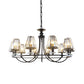 Prismatic Crystal Tapered Chandelier Light Vintage 4/6/8 Lights Black Hanging Ceiling Light Clearhalo 'Ceiling Lights' 'Chandeliers' 'Modern Chandeliers' 'Modern' Lighting' 215274