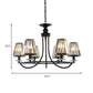 Prismatic Crystal Tapered Chandelier Light Vintage 4/6/8 Lights Black Hanging Ceiling Light Clearhalo 'Ceiling Lights' 'Chandeliers' 'Modern Chandeliers' 'Modern' Lighting' 215281