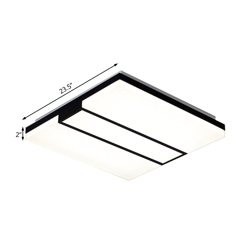 Minimalist Rectangular Ceiling Flush Mount Acrylic 19