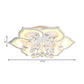 6/16/20 Lights Living Room Ceiling Light White Flush Mount Light Fixture in Warm/White Light with Floral Acrylic Shade and Crystal Drop Clearhalo 'Ceiling Lights' 'Close To Ceiling Lights' 'Close to ceiling' 'Flush mount' Lighting' 215512