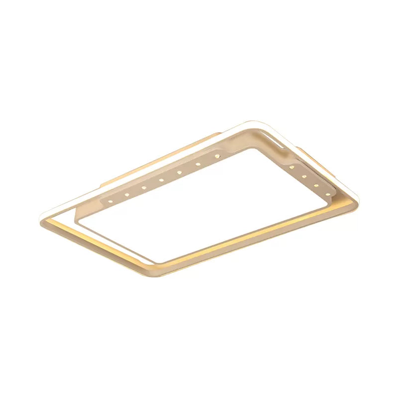 Black/White Rectangular Ceiling Light Fixture 16"/19.5"/32.5" Wide Simple Acrylic Living Room Flush Mount in Warm/White Light Clearhalo 'Ceiling Lights' 'Close To Ceiling Lights' 'Close to ceiling' 'Flush mount' Lighting' 215659