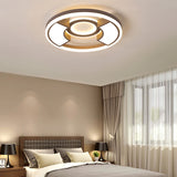 16"/19.5" Dia Contemporary Round Flush Mount Light Acrylic LED Bedroom Ceiling Light Fixture in Warm/White Light Brown White Clearhalo 'Ceiling Lights' 'Close To Ceiling Lights' 'Close to ceiling' 'Flush mount' Lighting' 215694