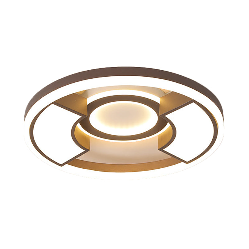 16"/19.5" Dia Contemporary Round Flush Mount Light Acrylic LED Bedroom Ceiling Light Fixture in Warm/White Light Clearhalo 'Ceiling Lights' 'Close To Ceiling Lights' 'Close to ceiling' 'Flush mount' Lighting' 215695