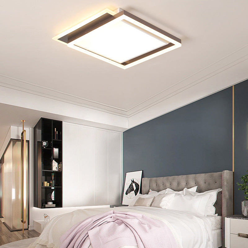 16"/19.5"/35.5" W Bedroom Flush Light Modern Acrylic Brown LED Ceiling Lighting in Warm/White Light Brown White Clearhalo 'Ceiling Lights' 'Close To Ceiling Lights' 'Close to ceiling' 'Flush mount' Lighting' 215720