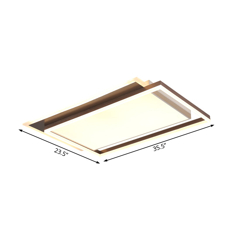 16"/19.5"/35.5" W Bedroom Flush Light Modern Acrylic Brown LED Ceiling Lighting in Warm/White Light Clearhalo 'Ceiling Lights' 'Close To Ceiling Lights' 'Close to ceiling' 'Flush mount' Lighting' 215728