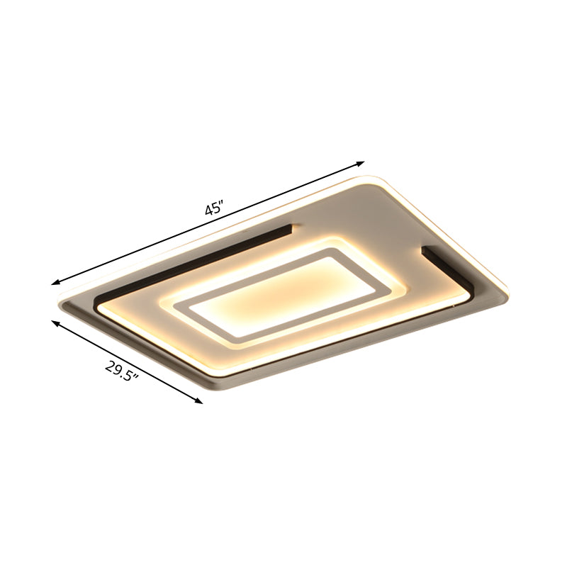 Acrylic Rectangular Ceiling Light Modern LED Flush Mount in Warm/White ...