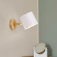 Metallic Swivel Shade Wall Lamp Macaron 1 Bulb Bedroom Wall Light Fixture in Wood White C Clearhalo 'Wall Lamps & Sconces' 'Wall Lights' Lighting' 2162069