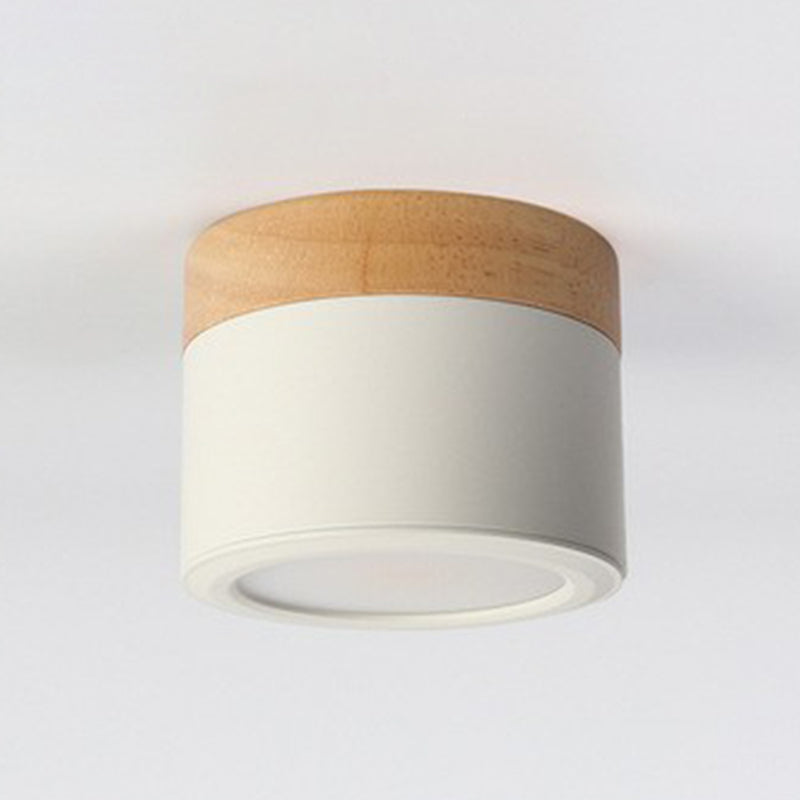 Metallic Cylindrical LED Flush Mount Macaron Flushmount Ceiling Light for Bedroom Clearhalo 'Ceiling Lights' 'Close To Ceiling Lights' 'Close to ceiling' 'Flush mount' Lighting' 2162178