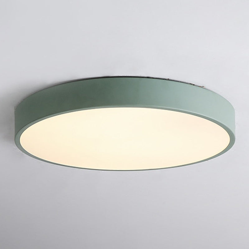 Minimalist Disc Flush Ceiling Light Acrylic Bedroom LED Flush Mount Lighting Fixture Green Remote Control Stepless Dimming Clearhalo 'Ceiling Lights' 'Close To Ceiling Lights' 'Close to ceiling' 'Flush mount' Lighting' 2162191
