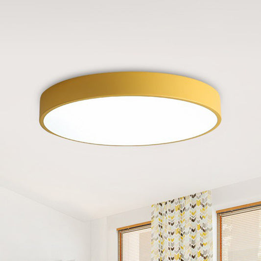 Minimalist Disc Flush Ceiling Light Acrylic Bedroom LED Flush Mount Lighting Fixture Orange White Clearhalo 'Ceiling Lights' 'Close To Ceiling Lights' 'Close to ceiling' 'Flush mount' Lighting' 2162192