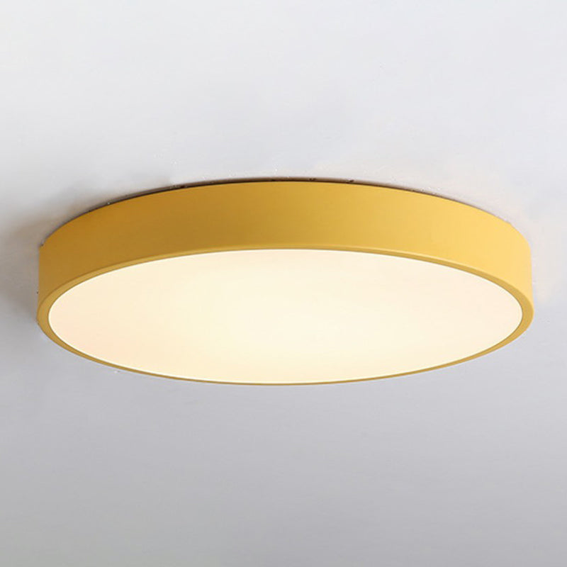 Minimalist Disc Flush Ceiling Light Acrylic Bedroom LED Flush Mount Lighting Fixture Orange Remote Control Stepless Dimming Clearhalo 'Ceiling Lights' 'Close To Ceiling Lights' 'Close to ceiling' 'Flush mount' Lighting' 2162193
