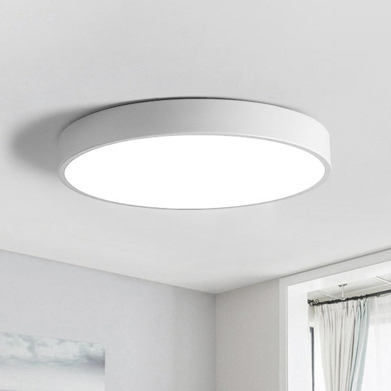 Extra-Thin Round LED Flush Mount Lighting Nordic Style Metallic Bedroom Flush Mount Ceiling Light White Clearhalo 'Ceiling Lights' 'Close To Ceiling Lights' 'Close to ceiling' 'Flush mount' Lighting' 2162196
