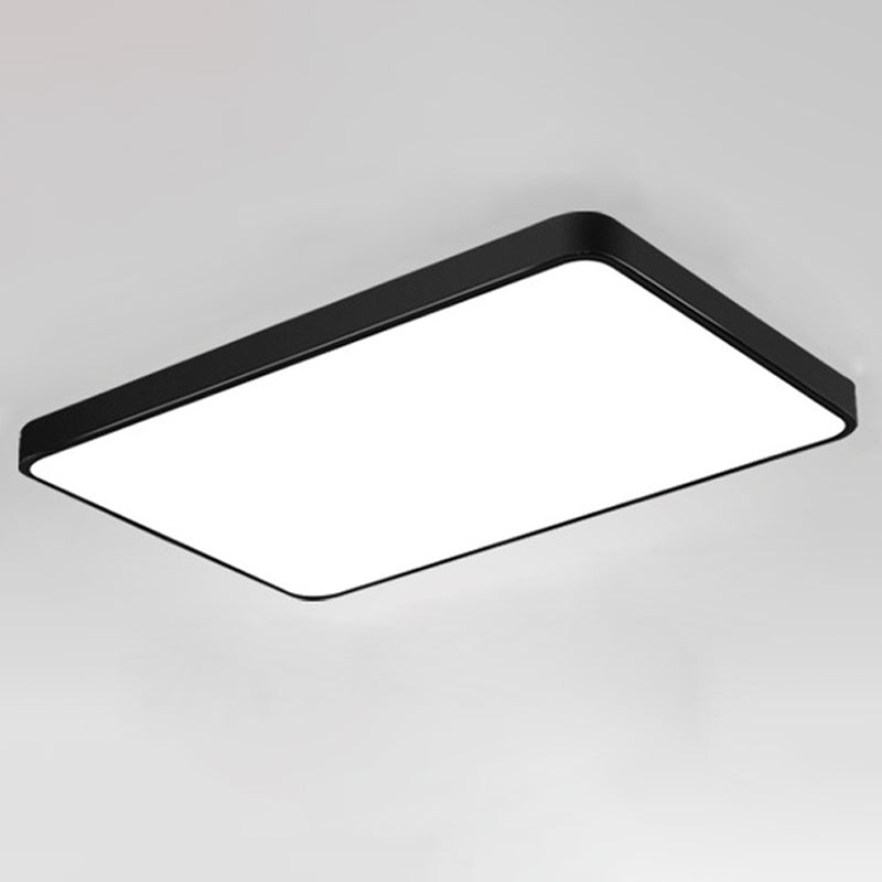 Acrylic Rectangular Flush Light Macaron LED Flush Ceiling Light Fixture for Living Room Black Rectangle Clearhalo 'Ceiling Lights' 'Close To Ceiling Lights' 'Close to ceiling' 'Flush mount' Lighting' 2162201