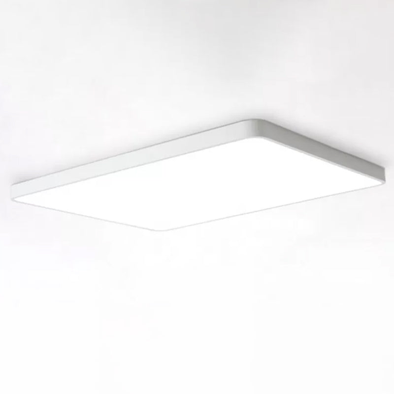 Acrylic Rectangular Flush Light Macaron LED Flush Ceiling Light Fixture for Living Room - White - Rectangle - Clearhalo - 'Ceiling Lights' - 'Close To Ceiling Lights' - 'Close to ceiling' - 'Flush mount' - Lighting' - 2162203
