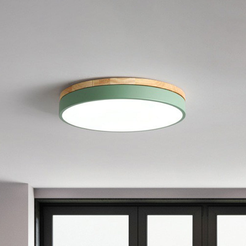 Circle Shaped Bedroom Flush Mount Lighting Acrylic Simplistic LED Flush Mount Fixture Green Clearhalo 'Ceiling Lights' 'Close To Ceiling Lights' 'Close to ceiling' 'Flush mount' Lighting' 2162207