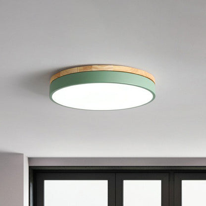 Circle Shaped Bedroom Flush Mount Lighting Acrylic Simplistic LED Flush Mount Fixture Green Clearhalo 'Ceiling Lights' 'Close To Ceiling Lights' 'Close to ceiling' 'Flush mount' Lighting' 2162207