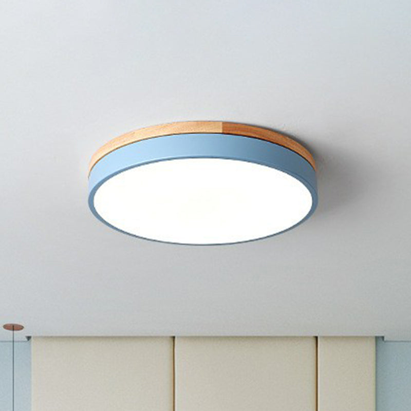 Circle Shaped Bedroom Flush Mount Lighting Acrylic Simplistic LED Flush Mount Fixture Blue Clearhalo 'Ceiling Lights' 'Close To Ceiling Lights' 'Close to ceiling' 'Flush mount' Lighting' 2162211