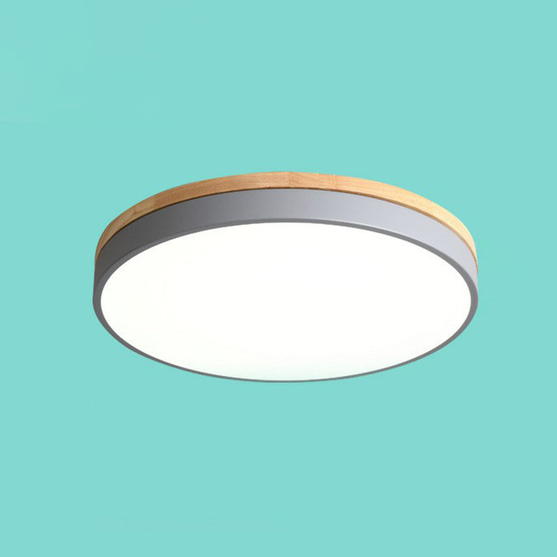 Circle Shaped Bedroom Flush Mount Lighting Acrylic Simplistic LED Flush Mount Fixture Grey Clearhalo 'Ceiling Lights' 'Close To Ceiling Lights' 'Close to ceiling' 'Flush mount' Lighting' 2162218