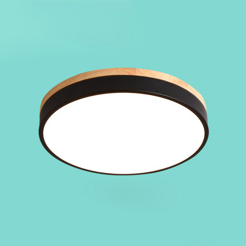 Circle Shaped Bedroom Flush Mount Lighting Acrylic Simplistic LED Flush Mount Fixture Black Clearhalo 'Ceiling Lights' 'Close To Ceiling Lights' 'Close to ceiling' 'Flush mount' Lighting' 2162220