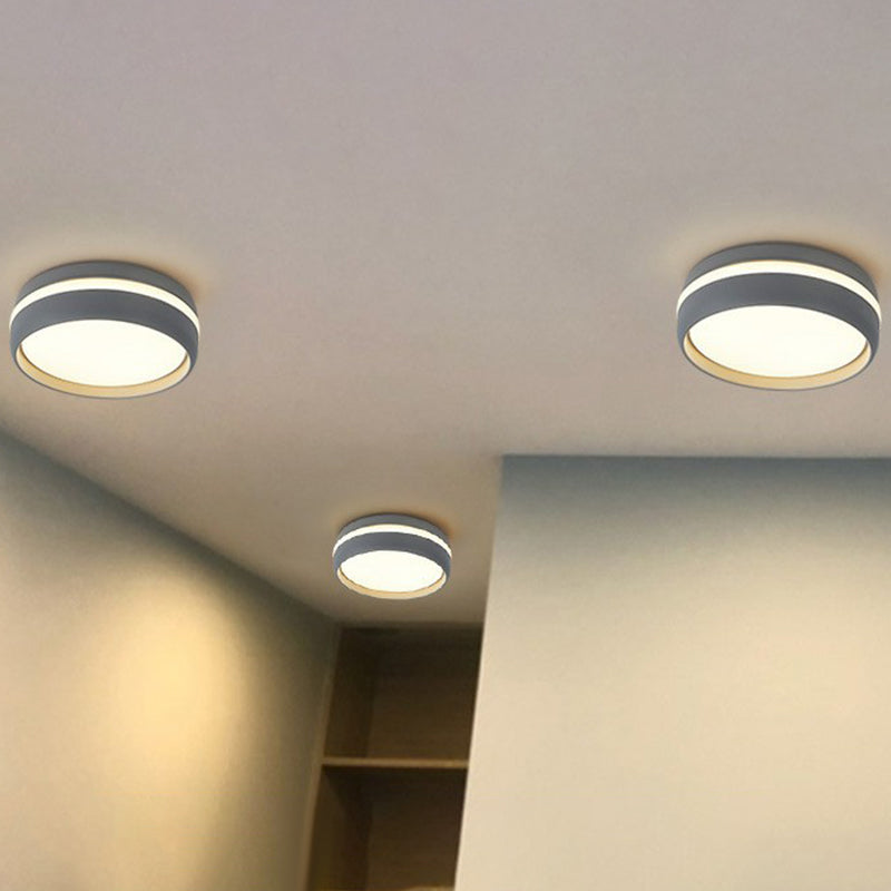 Round LED Flush Mount Minimalist Metallic Kindergarten Flushmount Ceiling Lighting Clearhalo 'Ceiling Lights' 'Close To Ceiling Lights' 'Close to ceiling' 'Flush mount' Lighting' 2162224