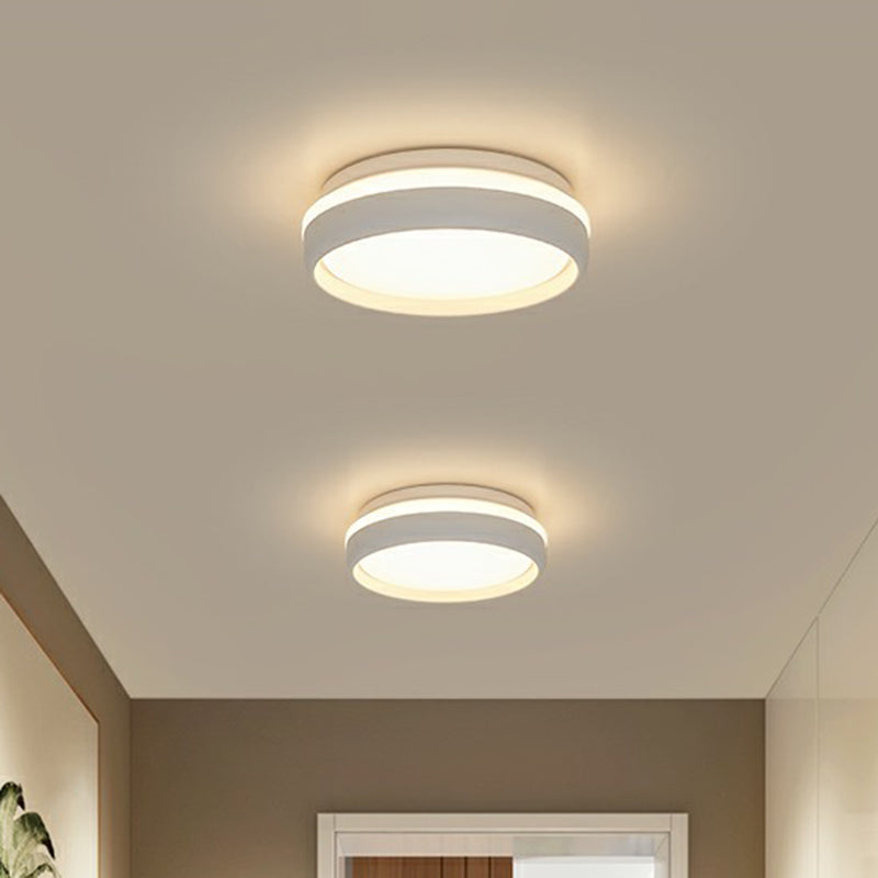 Round LED Flush Mount Minimalist Metallic Kindergarten Flushmount Ceiling Lighting White Clearhalo 'Ceiling Lights' 'Close To Ceiling Lights' 'Close to ceiling' 'Flush mount' Lighting' 2162230