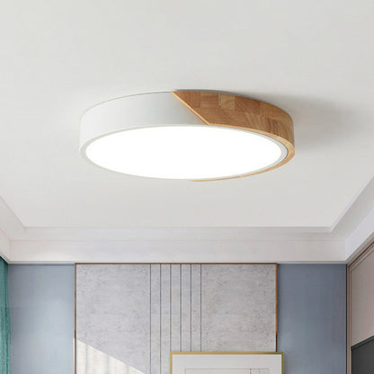 Round Shaped Bedroom LED Flush Mount Lighting Metallic Nordic Style Flush Mount Ceiling Light White Clearhalo 'Ceiling Lights' 'Close To Ceiling Lights' 'Close to ceiling' 'Flush mount' Lighting' 2162247