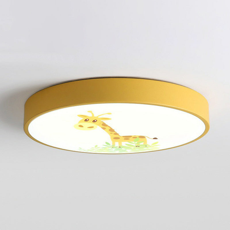Circular Bedroom Flush Mount Lighting Acrylic Kids Style LED Flush Mount Fixture with Cartoon Patterned Clearhalo 'Ceiling Lights' 'Close To Ceiling Lights' 'Close to ceiling' 'Flush mount' Lighting' 2162296