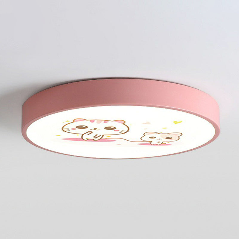 Circular Bedroom Flush Mount Lighting Acrylic Kids Style LED Flush Mount Fixture with Cartoon Patterned Clearhalo 'Ceiling Lights' 'Close To Ceiling Lights' 'Close to ceiling' 'Flush mount' Lighting' 2162298