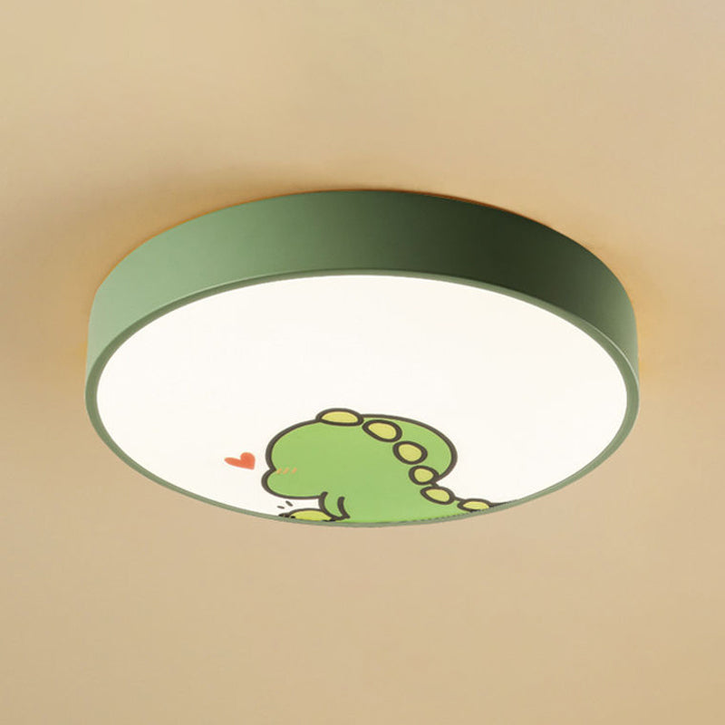 Kids Cartoon Patterned LED Flush Mount Acrylic Bedroom Flushmount Ceiling Light with Round Metal Shade Clearhalo 'Ceiling Lights' 'Close To Ceiling Lights' 'Close to ceiling' 'Flush mount' Lighting' 2162303