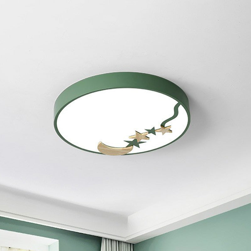 Circular Flush Ceiling Light Simplicity Acrylic LED Flush Mount Lighting Fixture with Decorative Star and Moon Clearhalo 'Ceiling Lights' 'Close To Ceiling Lights' 'Close to ceiling' 'Flush mount' Lighting' 2162306