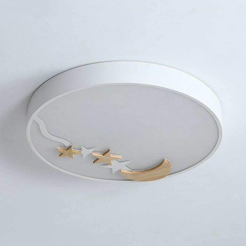 Circular Flush Ceiling Light Simplicity Acrylic LED Flush Mount Lighting Fixture with Decorative Star and Moon Clearhalo 'Ceiling Lights' 'Close To Ceiling Lights' 'Close to ceiling' 'Flush mount' Lighting' 2162311