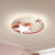 Nordic Star and Ring Shaped Flush Mount Lighting Metallic Kids Bedroom LED Flush Mount Fixture Pink Clearhalo 'Ceiling Lights' 'Close To Ceiling Lights' 'Close to ceiling' 'Flush mount' Lighting' 2162330