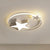 Nordic Star and Ring Shaped Flush Mount Lighting Metallic Kids Bedroom LED Flush Mount Fixture White Clearhalo 'Ceiling Lights' 'Close To Ceiling Lights' 'Close to ceiling' 'Flush mount' Lighting' 2162336