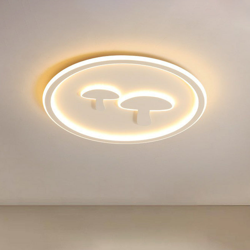 Acrylic Mushroom and Circle Shaped Flush Ceiling Light Cartoon LED Flush Mount Lighting Fixture for Kids Bedroom Clearhalo 'Ceiling Lights' 'Close To Ceiling Lights' 'Close to ceiling' 'Flush mount' Lighting' 2162346