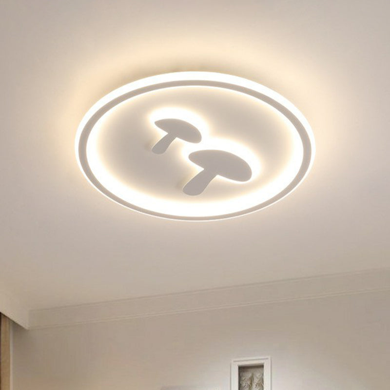 Acrylic Mushroom and Circle Shaped Flush Ceiling Light Cartoon LED Flush Mount Lighting Fixture for Kids Bedroom Clearhalo 'Ceiling Lights' 'Close To Ceiling Lights' 'Close to ceiling' 'Flush mount' Lighting' 2162348