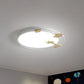 Circular Flush Mount Lighting Cartoon Metallic Kids Bedroom LED Flush Mount Fixture with Wooden Decor White Clearhalo 'Ceiling Lights' 'Close To Ceiling Lights' 'Close to ceiling' 'Flush mount' Lighting' 2162367