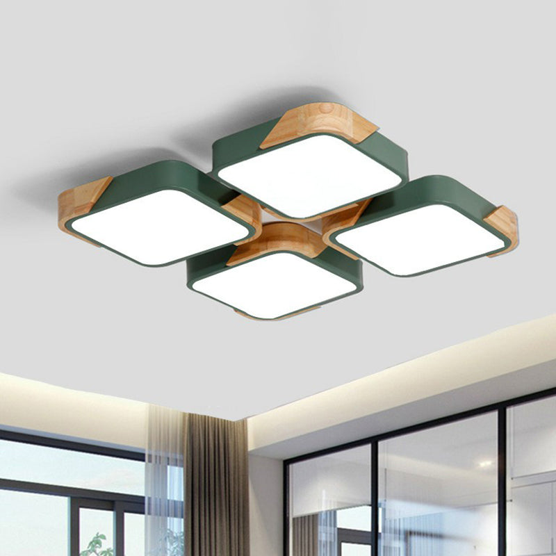 Nordic Splicing Rectangle Flush Ceiling Light Acrylic Living Room LED Flush Mount Lighting Fixture Clearhalo 'Ceiling Lights' 'Close To Ceiling Lights' 'Close to ceiling' 'Flush mount' Lighting' 2162398
