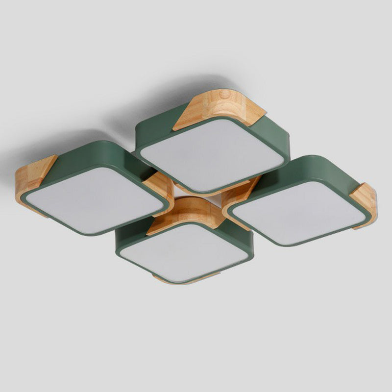 Nordic Splicing Rectangle Flush Ceiling Light Acrylic Living Room LED Flush Mount Lighting Fixture Clearhalo 'Ceiling Lights' 'Close To Ceiling Lights' 'Close to ceiling' 'Flush mount' Lighting' 2162399