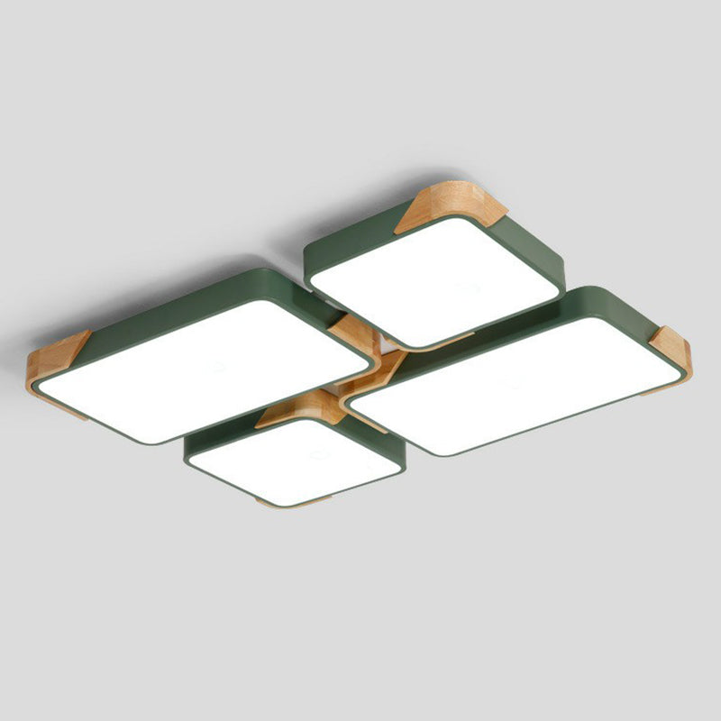 Nordic Splicing Rectangle Flush Ceiling Light Acrylic Living Room LED Flush Mount Lighting Fixture Clearhalo 'Ceiling Lights' 'Close To Ceiling Lights' 'Close to ceiling' 'Flush mount' Lighting' 2162401