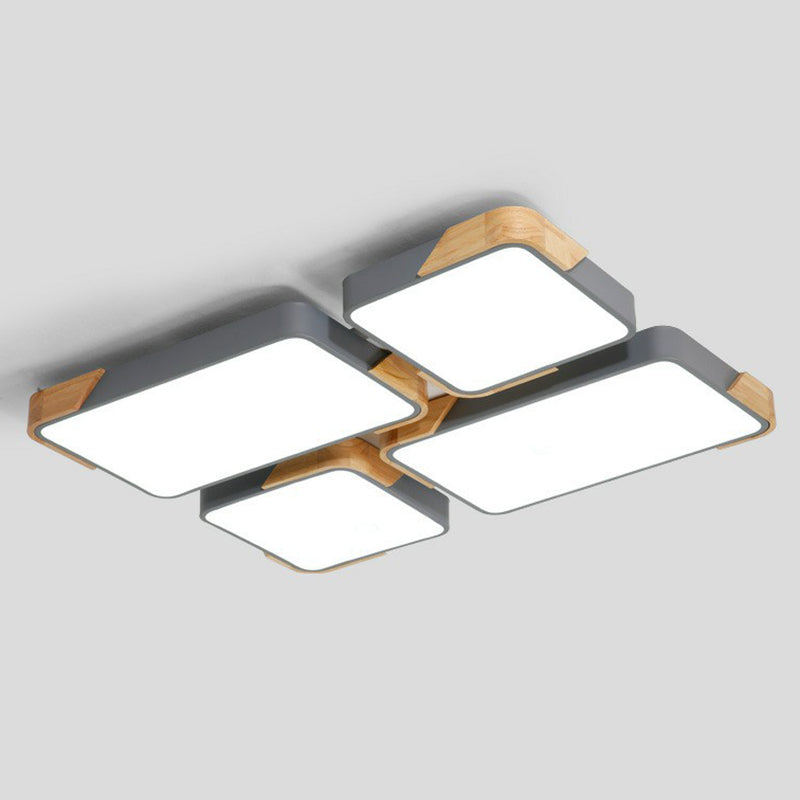 Nordic Splicing Rectangle Flush Ceiling Light Acrylic Living Room LED Flush Mount Lighting Fixture Clearhalo 'Ceiling Lights' 'Close To Ceiling Lights' 'Close to ceiling' 'Flush mount' Lighting' 2162404