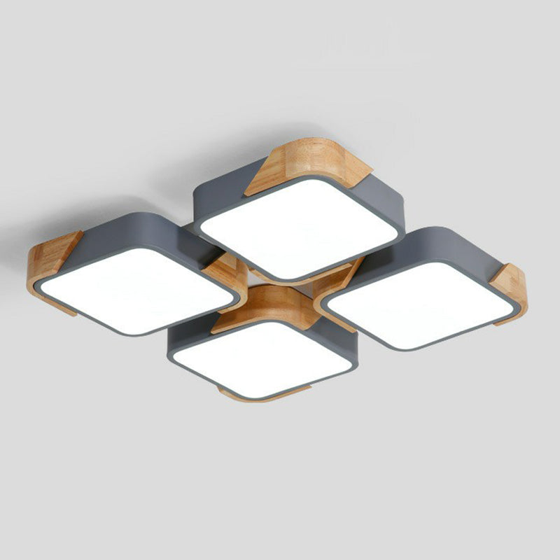 Nordic Splicing Rectangle Flush Ceiling Light Acrylic Living Room LED Flush Mount Lighting Fixture Clearhalo 'Ceiling Lights' 'Close To Ceiling Lights' 'Close to ceiling' 'Flush mount' Lighting' 2162406