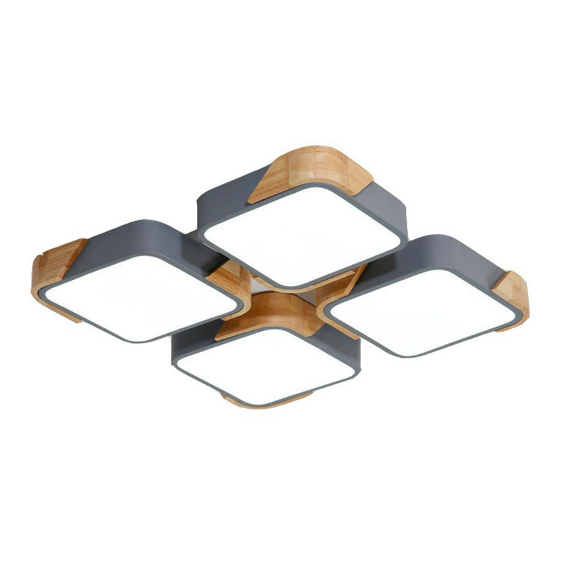 Nordic Splicing Rectangle Flush Ceiling Light Acrylic Living Room LED Flush Mount Lighting Fixture Clearhalo 'Ceiling Lights' 'Close To Ceiling Lights' 'Close to ceiling' 'Flush mount' Lighting' 2162407