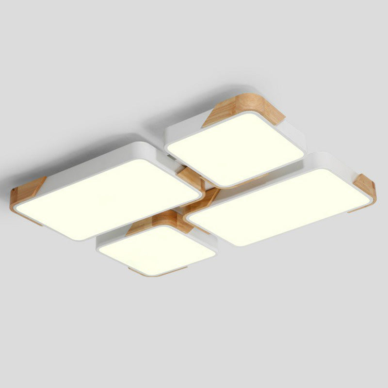 Nordic Splicing Rectangle Flush Ceiling Light Acrylic Living Room LED Flush Mount Lighting Fixture Clearhalo 'Ceiling Lights' 'Close To Ceiling Lights' 'Close to ceiling' 'Flush mount' Lighting' 2162409
